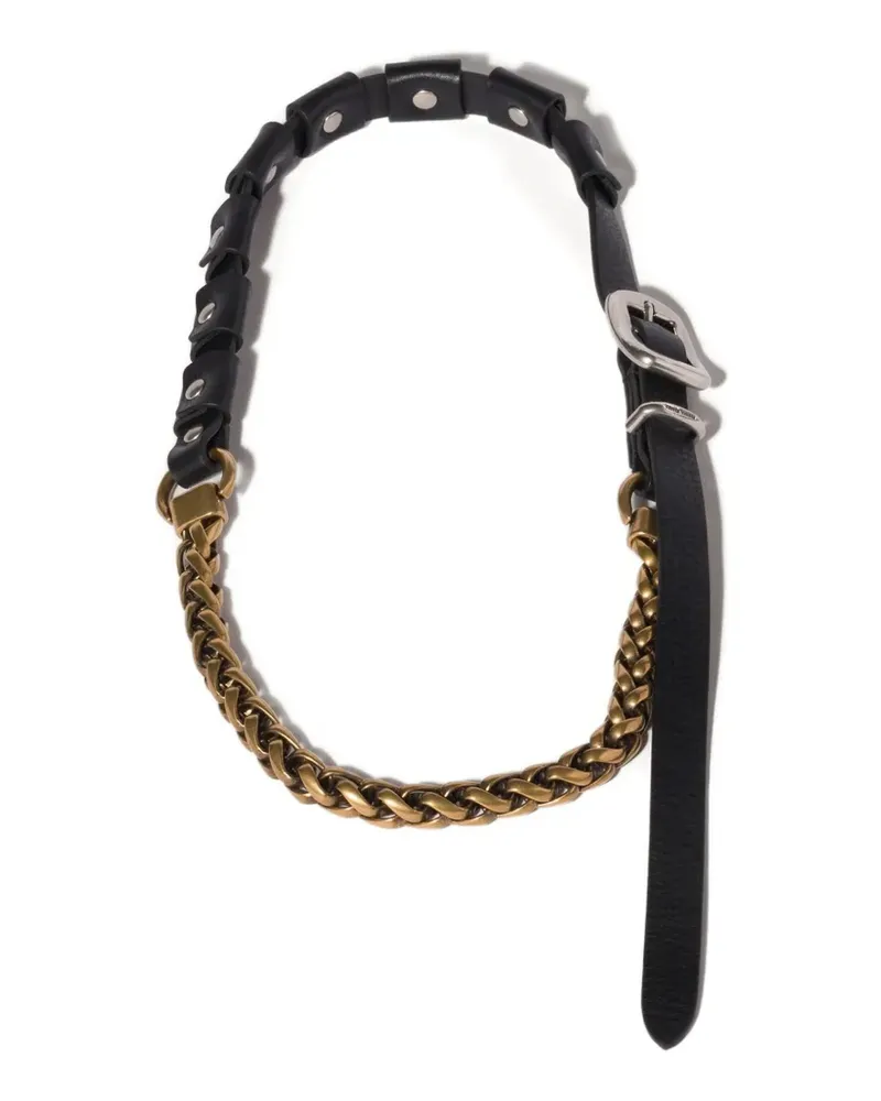 Miu Miu Halskette aus Leder mit Schnalle - Schwarz Schwarz