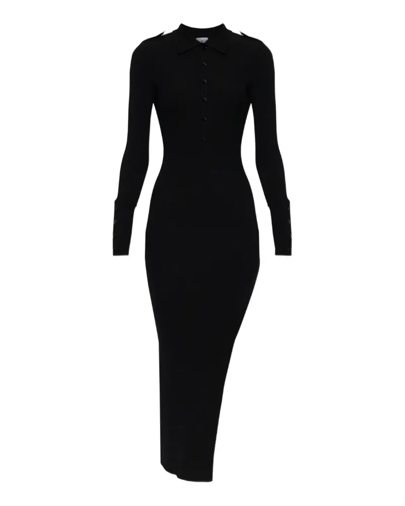Courrèges ribbed-knit button-up dress - Schwarz Schwarz