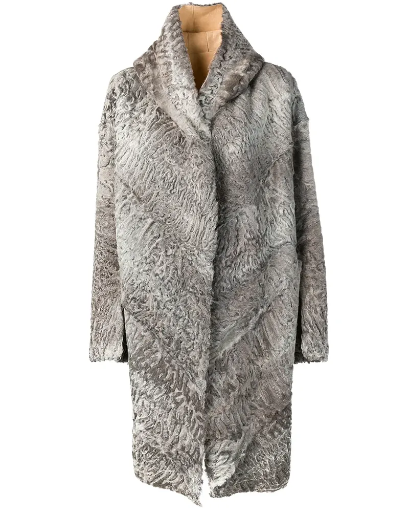 Liska Chiron' Shearling-Mantel - Grau Grau