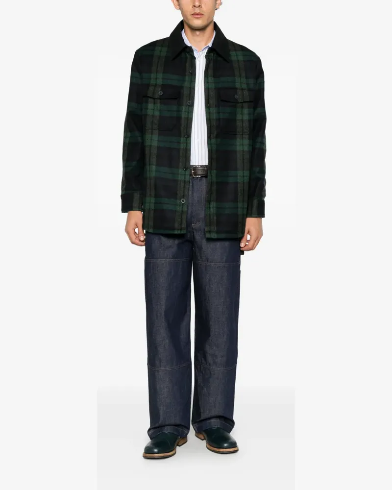 A.P.C. Marineblaue karierte Hemdjacke Blau