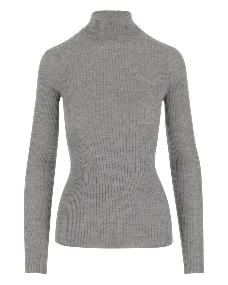 Sa Su Phi Gerippter Rollkragenpullover - Grau Grau