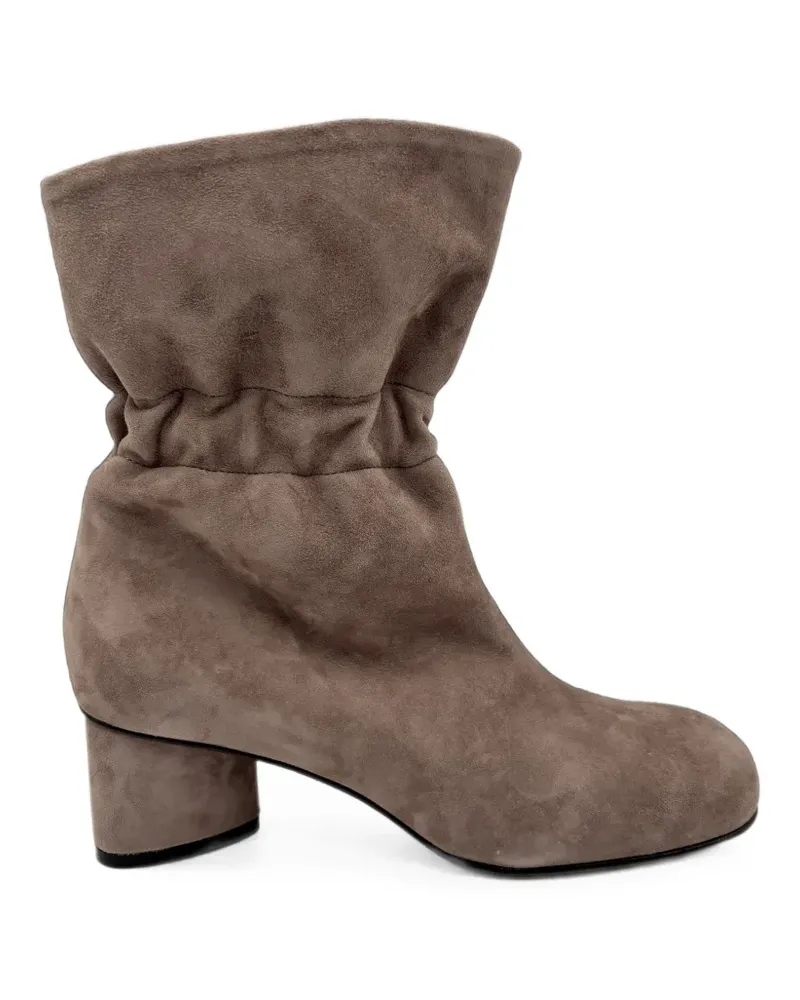Vic Matié Geraffte Stiefel aus Wildleder - Braun Braun