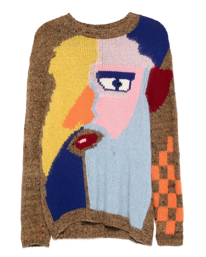 Walter van Beirendonck Pullover mit grafischem Print - Braun Braun