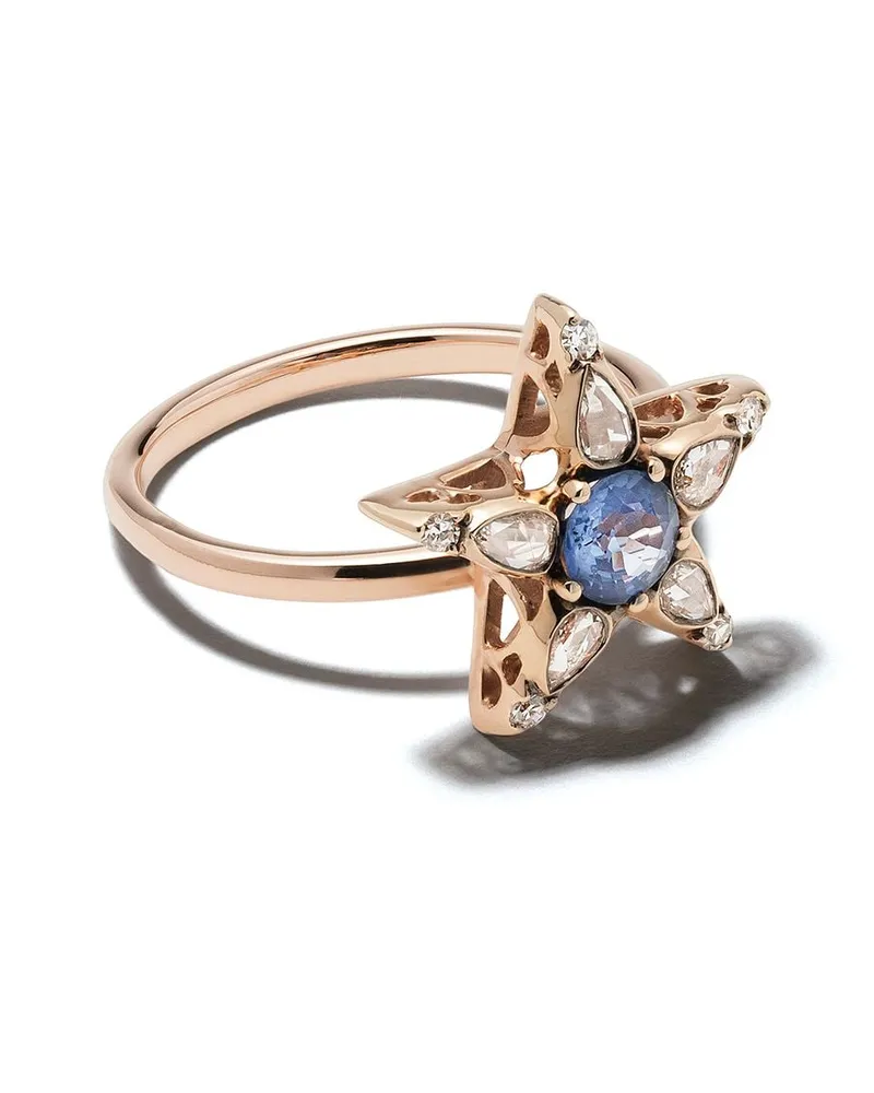 Selim Mouzannar 18kt Rotgoldring mit Diamanten und Saphiren - Rosa Rosa