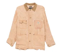 Florale Cordjacke im Oversized-Look - Braun
