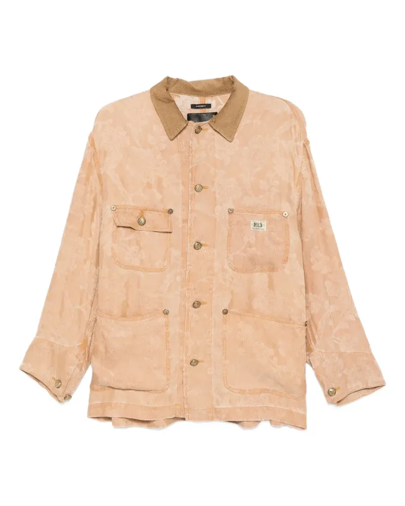 R13 floral corduroy oversized jacket - Braun Braun