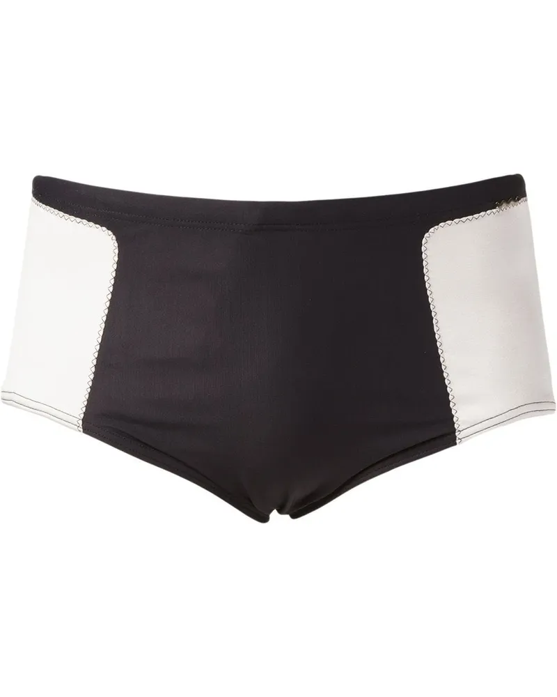 Amir Slama Badeshorts mit Kontrasteinsätzen - Schwarz Schwarz