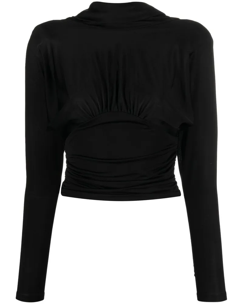 Saint Laurent Cropped-Top - Schwarz Schwarz
