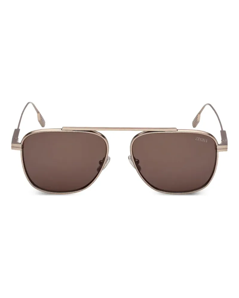Ermenegildo Zegna square-frame sunglasses - Braun Braun
