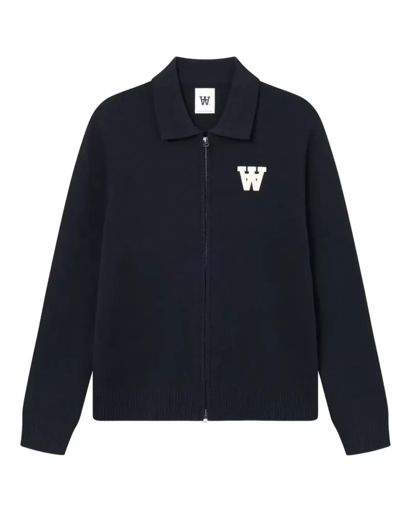 Wood Wood WWTay Cardigan mit Logo-Patch - Blau Blau