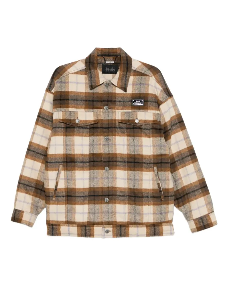ksubi plaid oversized jacket - Nude Nude
