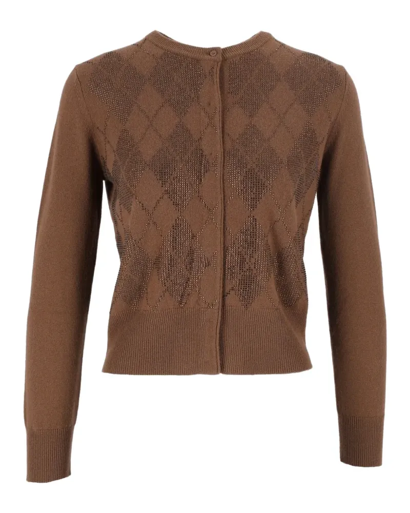 Max Mara Giovane Cardigan mit Argyle-Muster - Braun Braun
