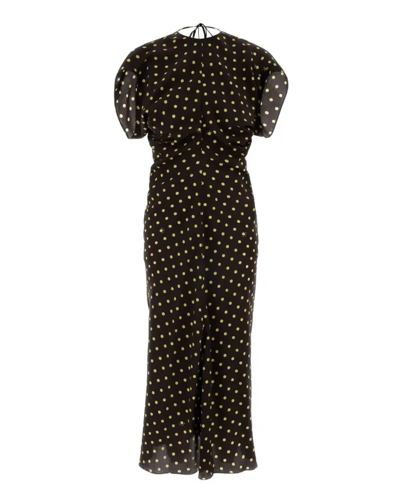 Marni polka-dot ruched midi dress - Braun Braun