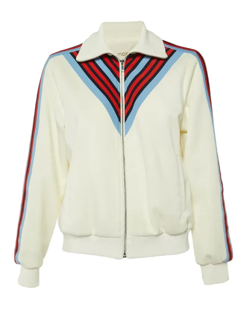 Maje Manela striped-trim jacket - Weiß Weiß