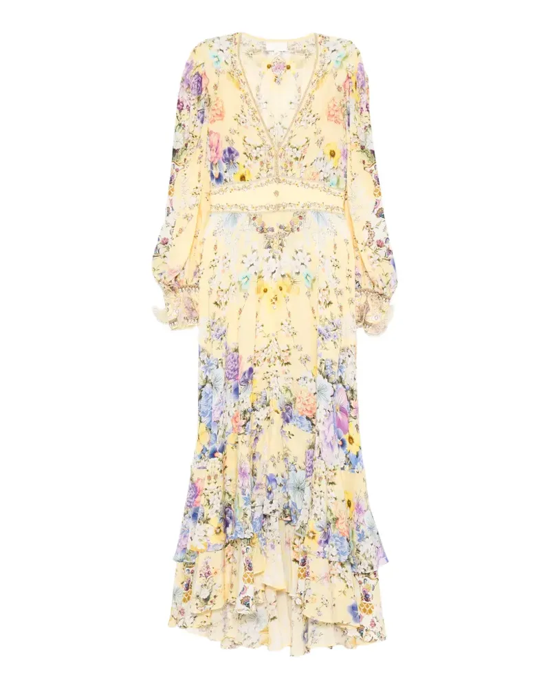 Camilla ruffled floral-print midi dress - Gelb Gelb