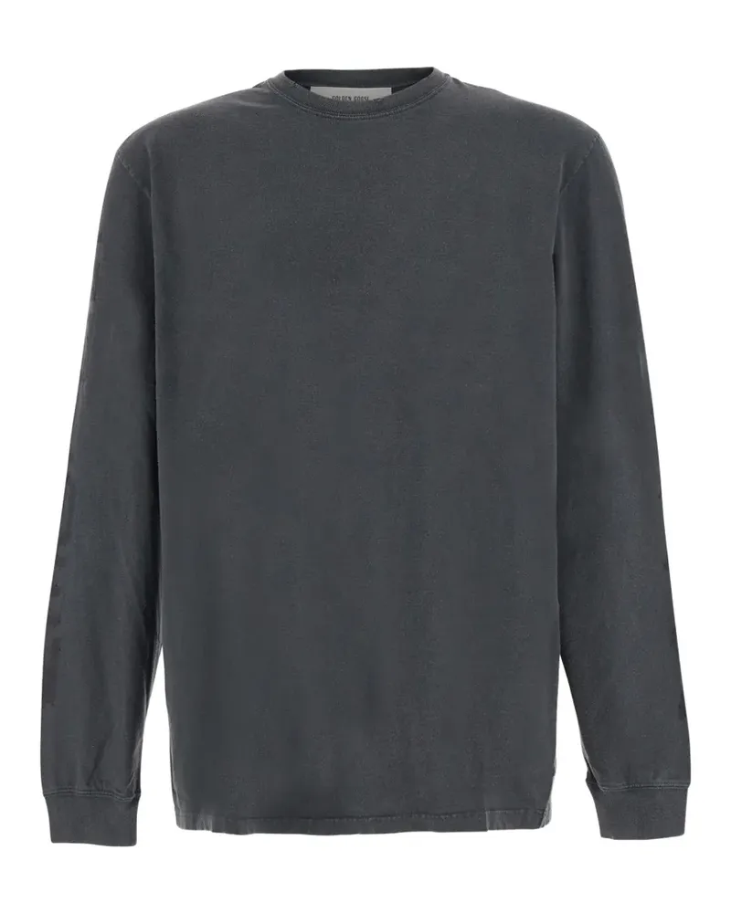 Golden Goose Langarmshirt aus anthrazitfarbener Baumwolle mit Print - Grau Grau