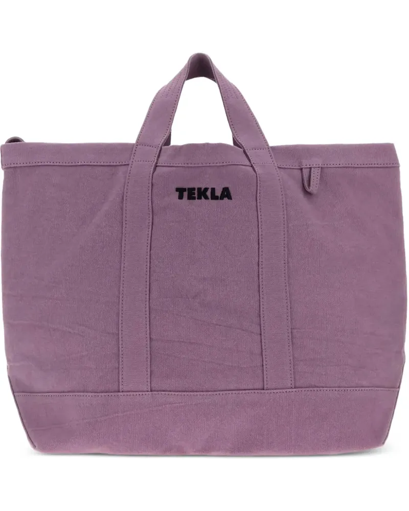 TEKLA Shopper mit Logo-Print - Violett Violett