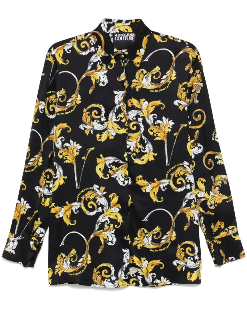 Versace Jeans Hemd mit Barocco-Print - Schwarz Schwarz