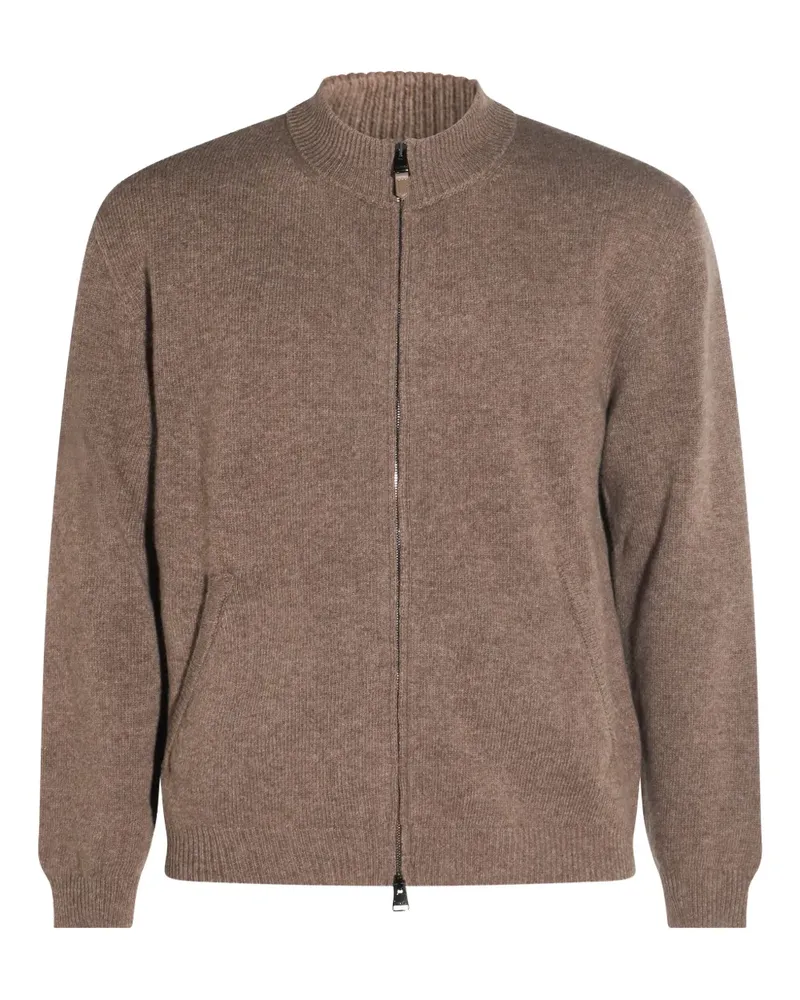 Canali Cardigan mit Reißverschluss - Braun Braun