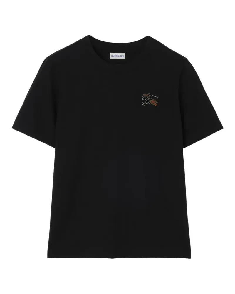 Burberry Knight Check cotton T-shirt - Schwarz Schwarz