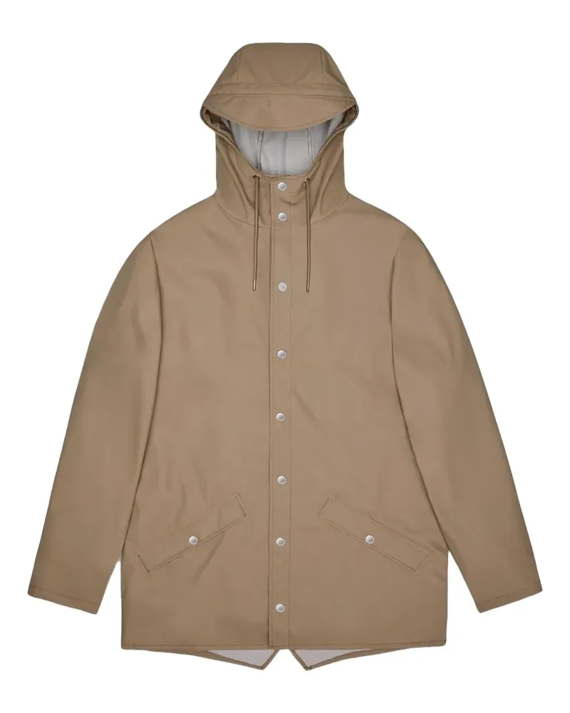 RAINS Kapuzenjacke mit Knopfverschluss - Nude Nude