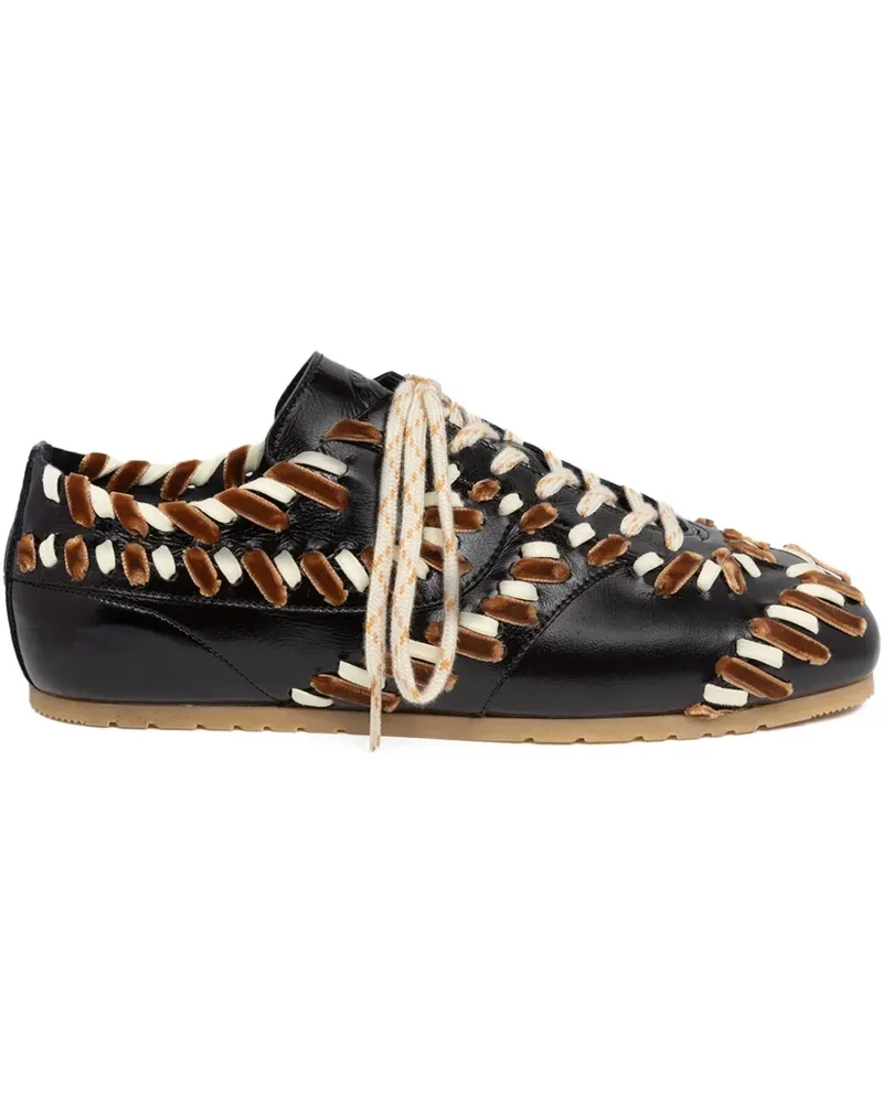 Dries van Noten Sneakers mit Samtverzierung - Schwarz Schwarz
