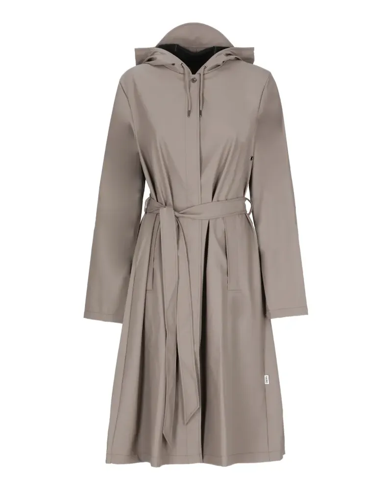 RAINS hooded belted coat - Nude Nude