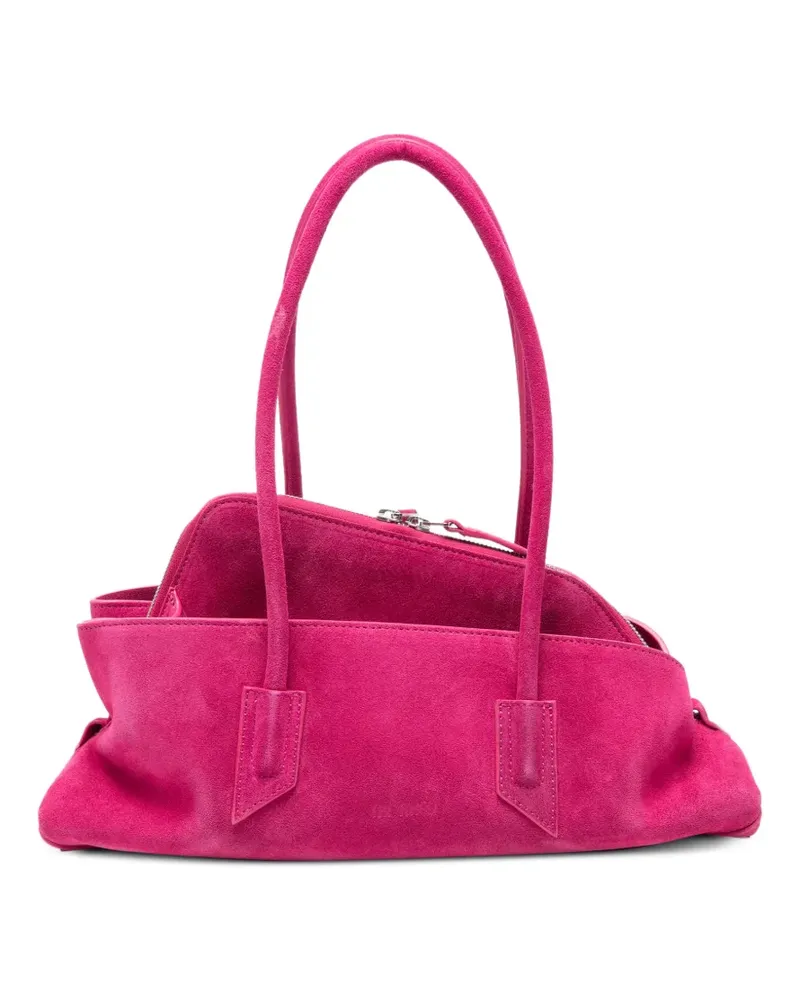 ATTICO small La Passeggiata brushed suede shoulder bag - Rosa Rosa