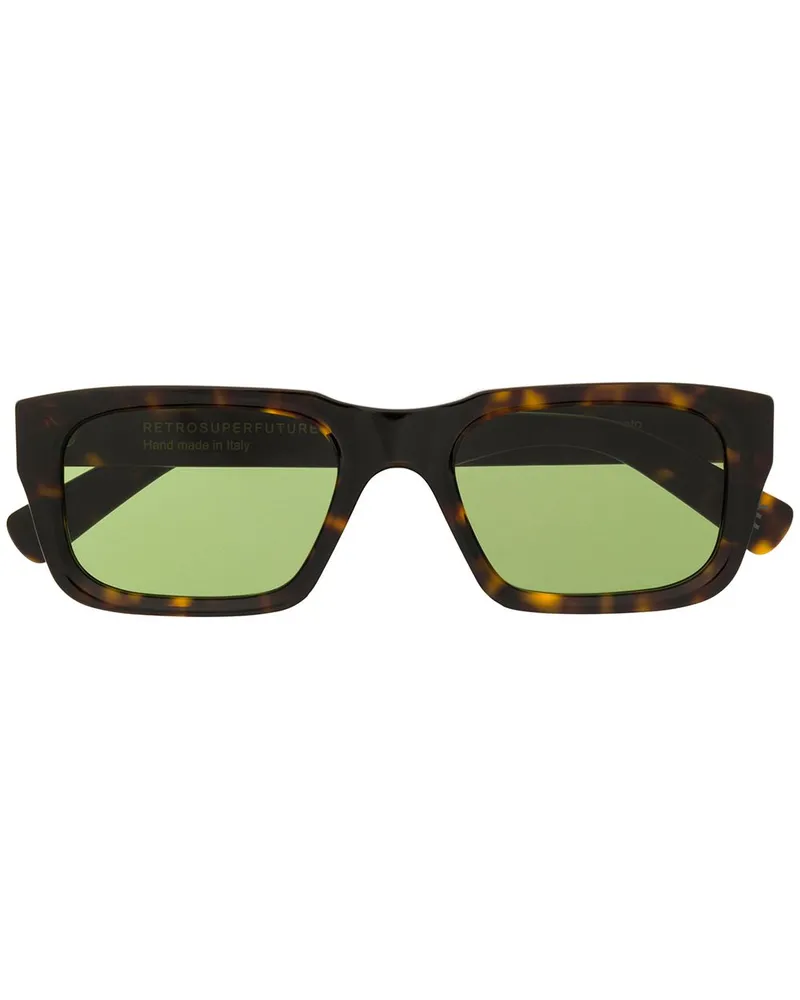 RETROSUPERFUTURE Eckige Sonnenbrille Braun