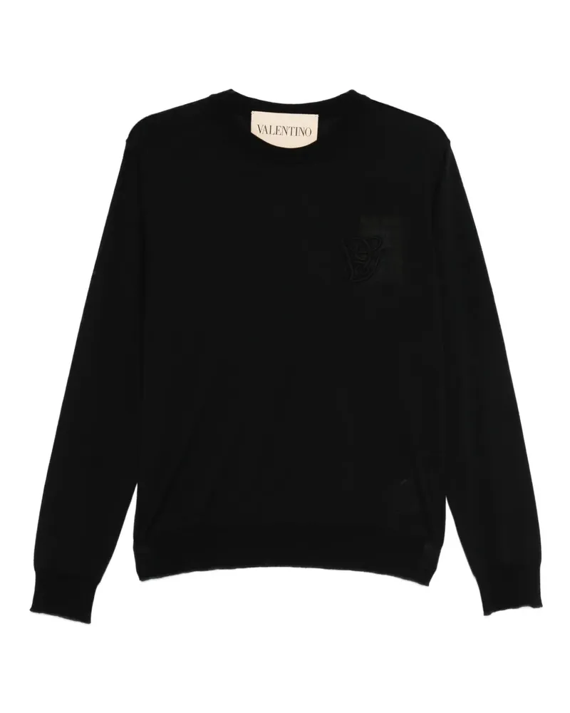 Valentino Garavani T-Shirt mit Logo-Stickerei - Schwarz Schwarz