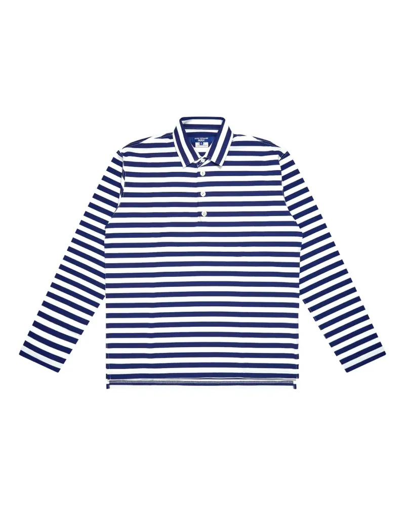 Junya Watanabe striped long-sleeve polo shirt - Blau Blau