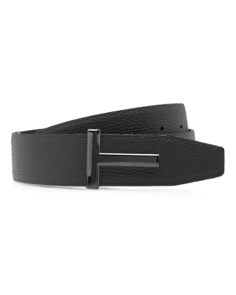 Tom Ford reversible T-buckle belt - Schwarz Schwarz