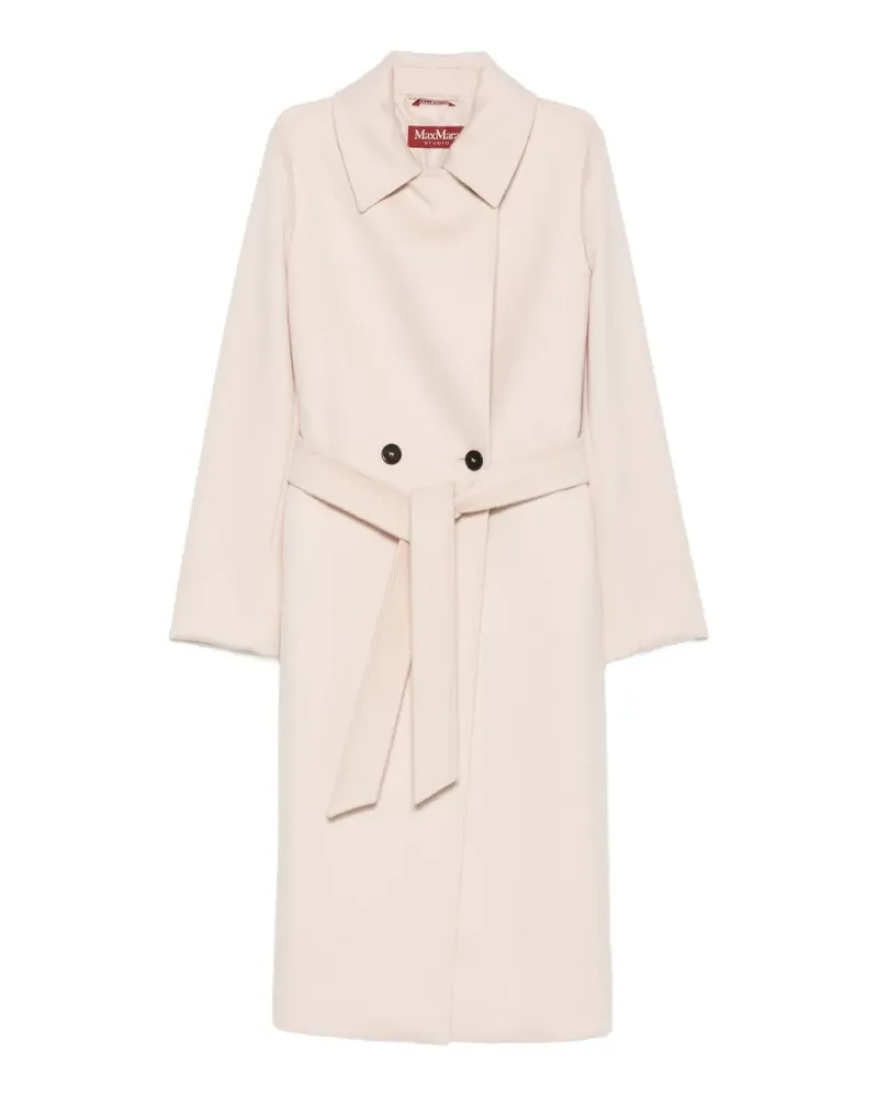 Max Mara Geknöpfter Mantel mit Gürtel - Nude Nude