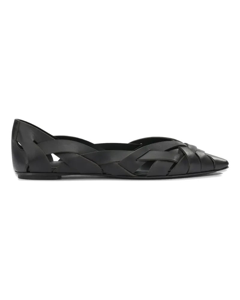 Roberto del Carlo Lisi interwoven pointed-toe ballet flats - Schwarz Schwarz