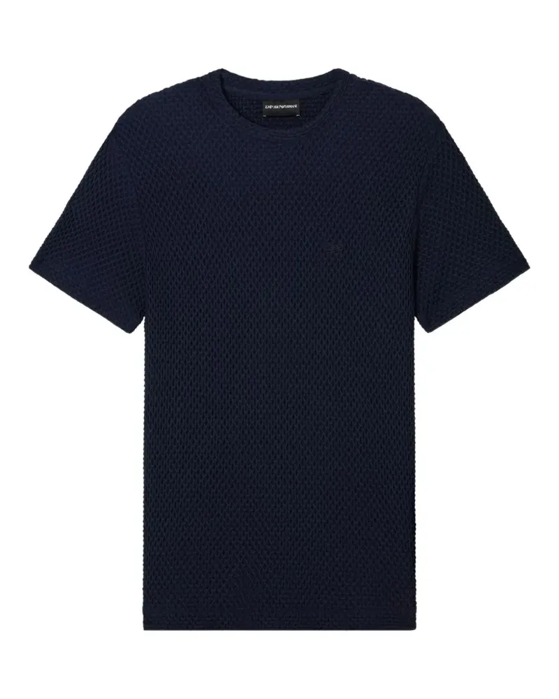 Emporio Armani waffle-knit T-shirt - Blau Blau