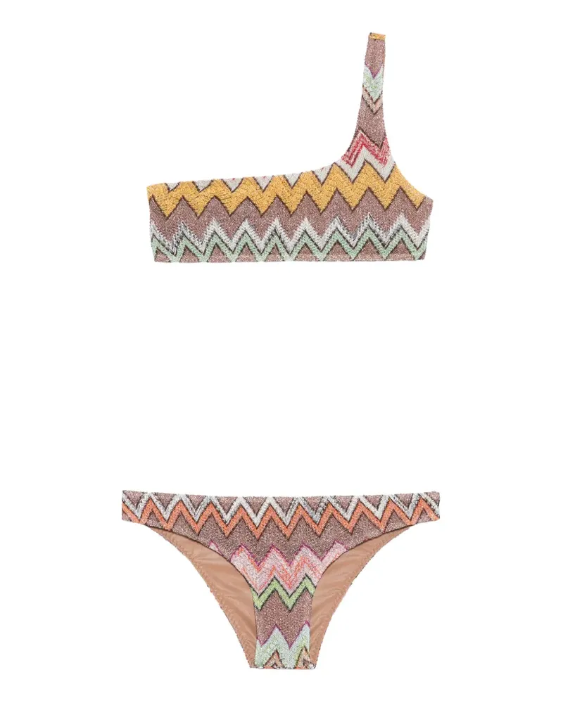 Missoni Chevron One-Shoulder-Bikini - Braun Braun