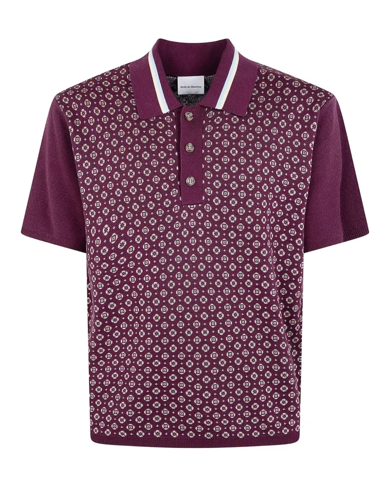 Drôle de Monsieur Poloshirt mit Jacquardmuster - Rot Rot