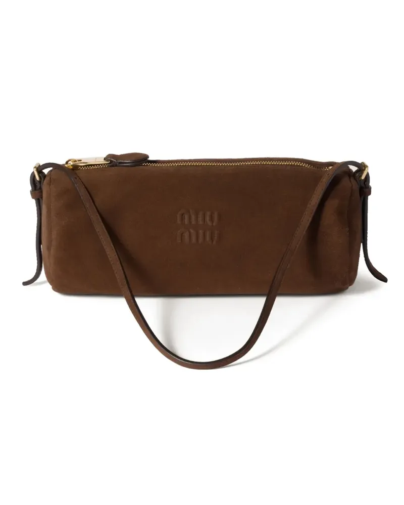 Miu Miu Clutch aus Wildleder - Braun Braun