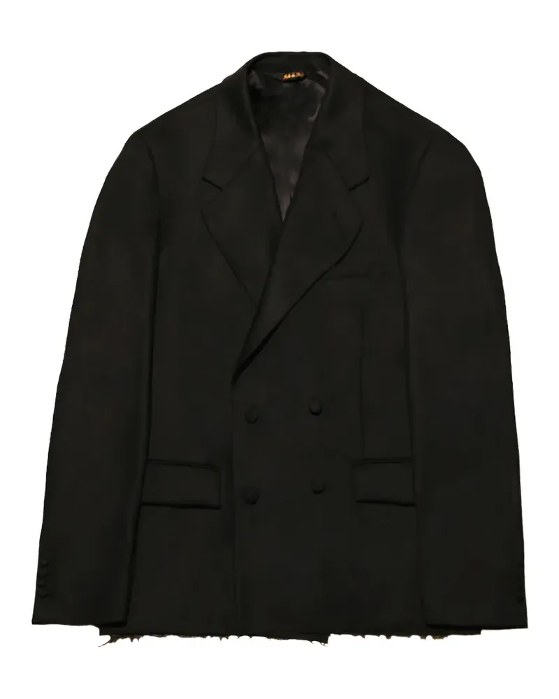 PAURA Cassel frayed double-breasted blazer - Schwarz Schwarz