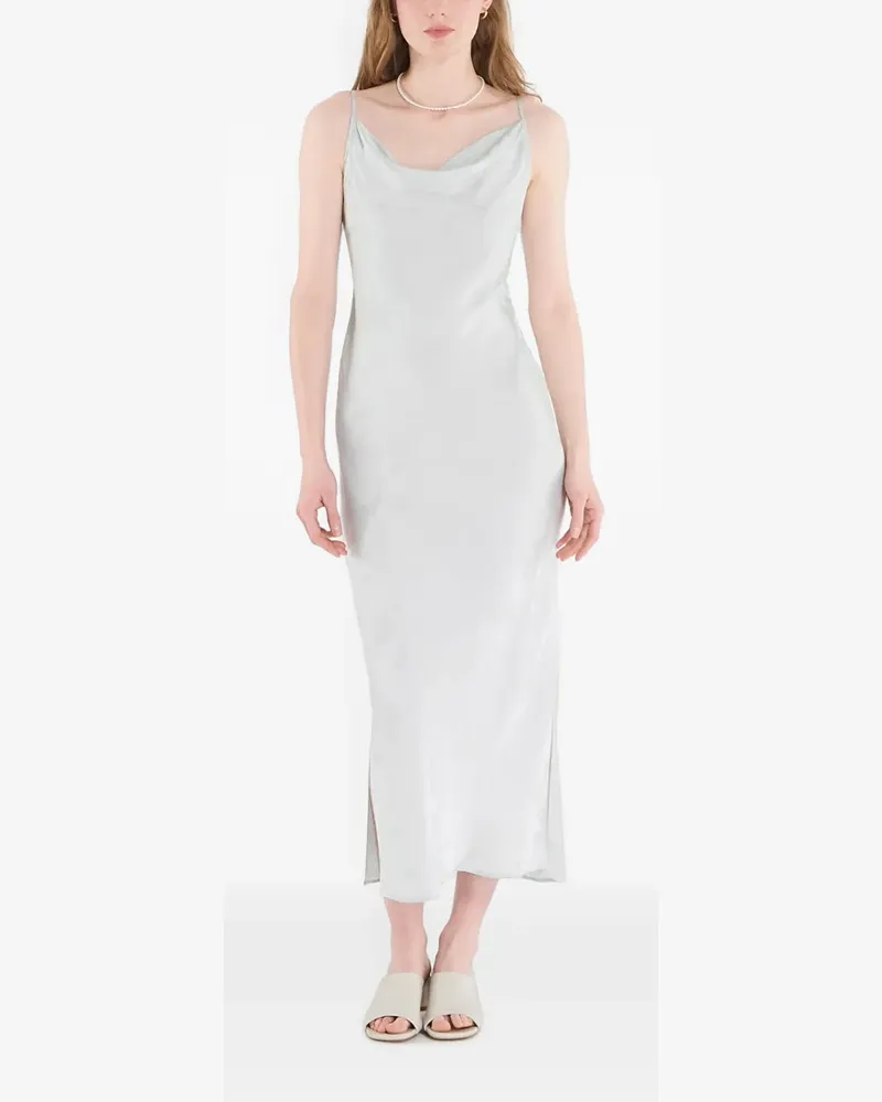 Calvin Klein Midikleid mit Wasserfallausschnitt und Jacquard-Muster - Grau Grau