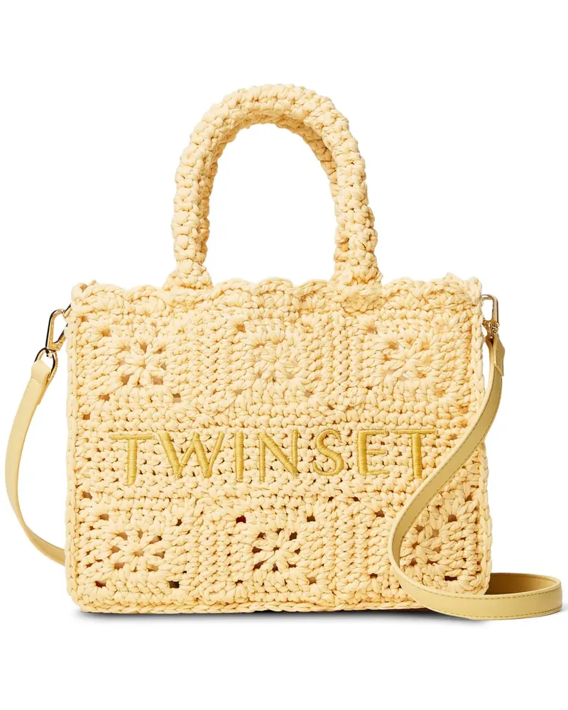 Twin-Set Gehäkelte Tote Bag - Gelb Gelb