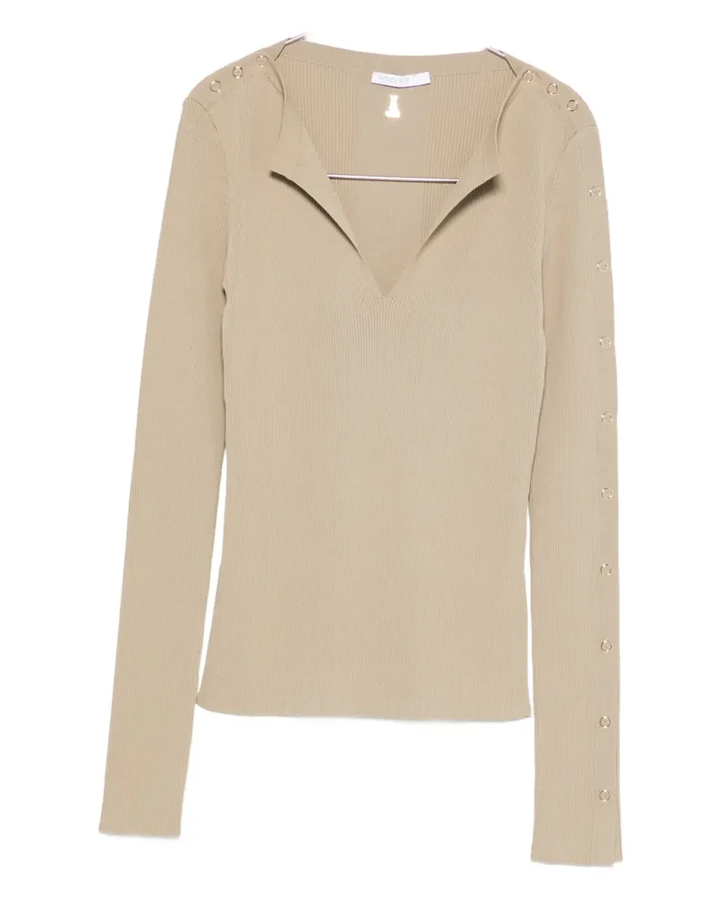Patrizia Pepe Gerippter Pullover - Nude Nude