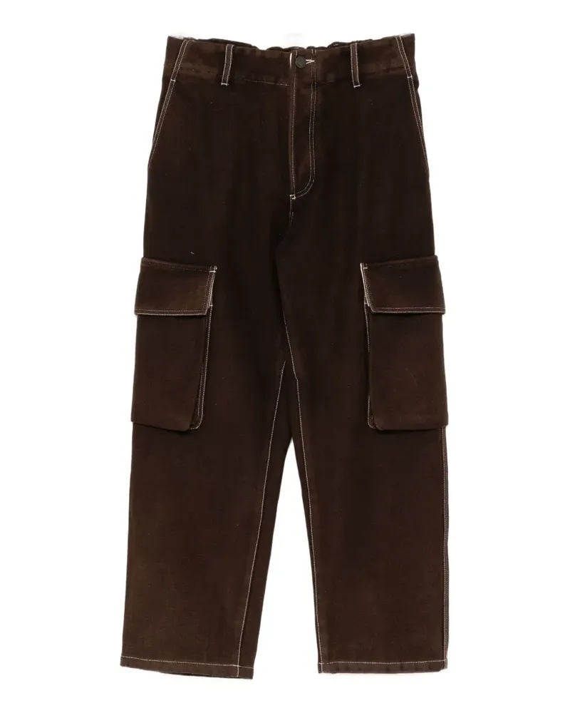 Uma Wang contrast-stitch cargo pants - Braun Braun