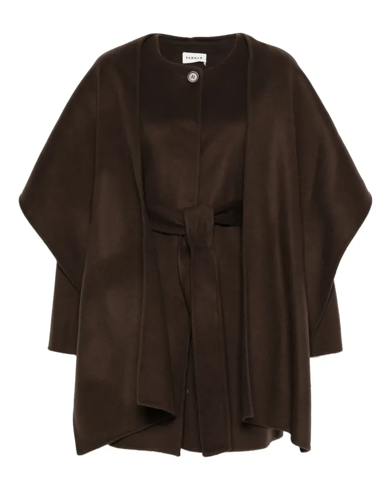 P.A.R.O.S.H. P.A.R.O H. Cape im Layering-Look - Braun Braun