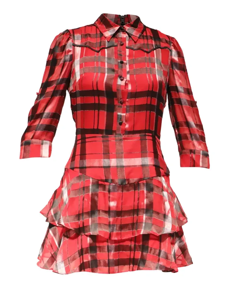 Alice + Olivia Hazeline checked mini dress - Rot Rot