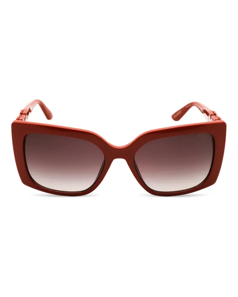 Guess Sonnenbrille mit eckigem Gestell - Orange Orange