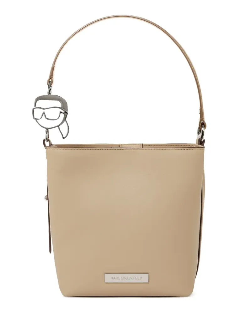 Karl Lagerfeld Kleine Beuteltasche mit Logo-Schild - Nude Nude