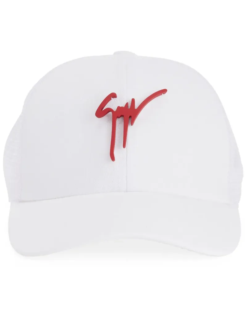 Giuseppe Zanotti Cohen Baseballkappe mit Logo-Prägung - Weiß Weiß