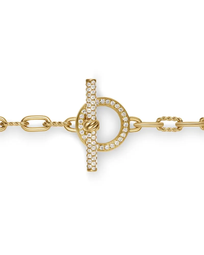 David Yurman 18kt DY Madison Gelbgoldhalskette mit Diamanten (3mm Gold