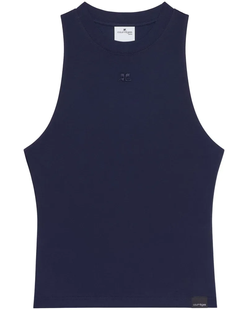 Courrèges Trägershirt mit Applikation - Blau Blau